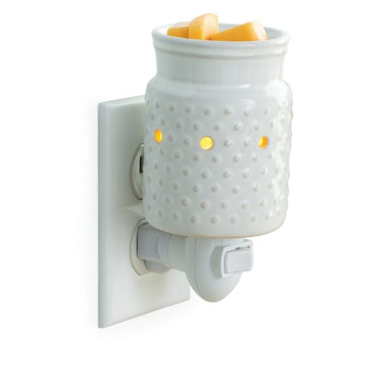 White Hobnail Pluggable Tart Warmer - Single